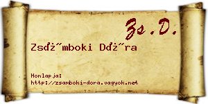 Zsámboki Dóra névjegykártya