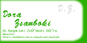 dora zsamboki business card